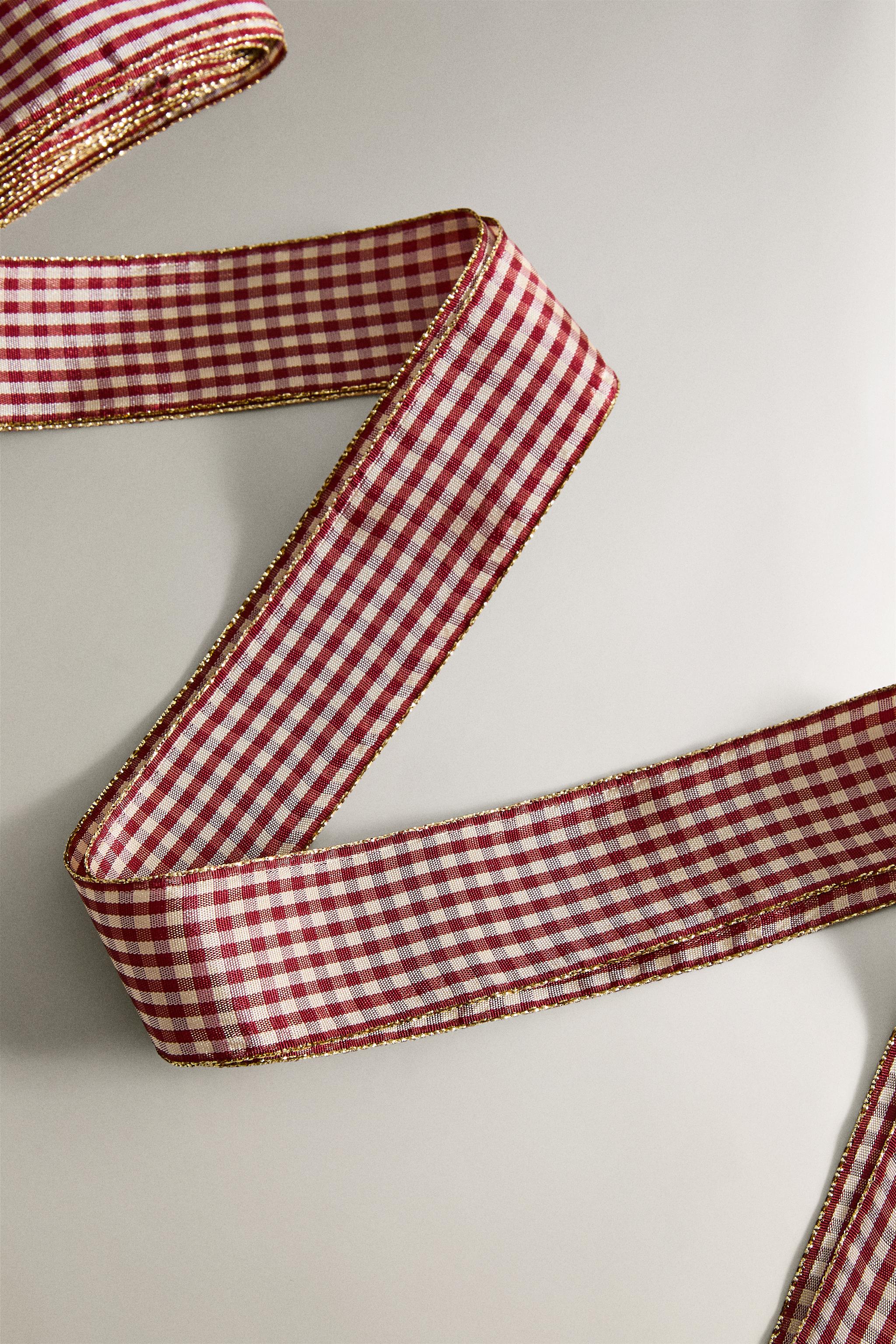 CHECK CHRISTMAS GIFT RIBBON